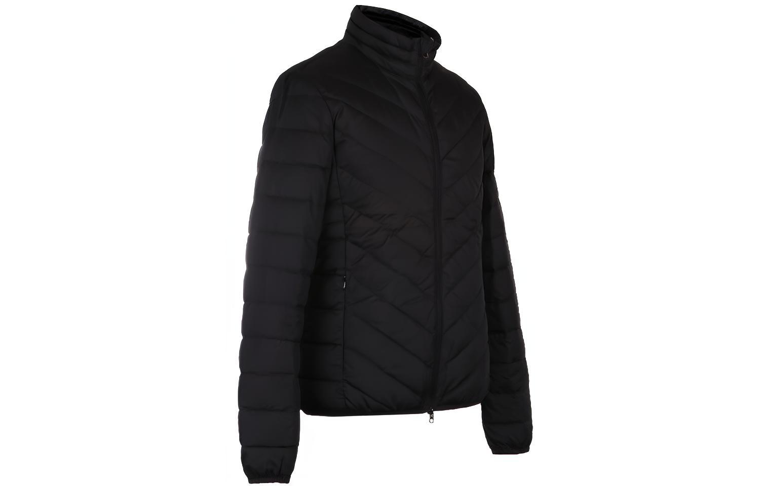 Shop エンポリオ アルマーニ EA7 ブラック パファージャケット スタンドカラー ジッパー付き 8NPB08-PNE1Z-1200