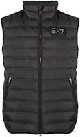 EMPORIO ARMANI EA7 Black Puffer Vest with Logo Patch and Stand Collar. 6RPQ02-PN5ZZ-1200 EMPORIO ARMANI EA7 Black Puffer Vest with Logo Patch and Stand Collar. 6RPQ02-PN5ZZ-1200
