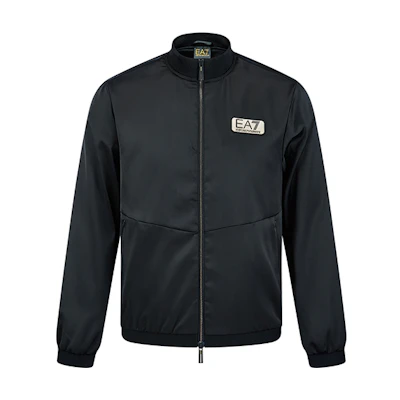 Emporio Armani EA7 Black Solid Zip-Up Jacket Long Sleeve SS22. 3LPB16-PN2UZ-1200