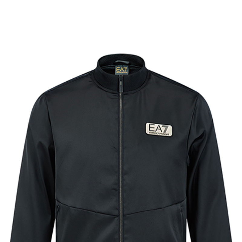 Shop 安普里奥阿玛尼EA7黑色长袖拉链夹克SS22. 3LPB16-PN2UZ-1200