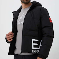 Purchase EMPORIO ARMANI EA7 黑色加厚字母印花連帽外套 6RPB32-PNEFZ-1200