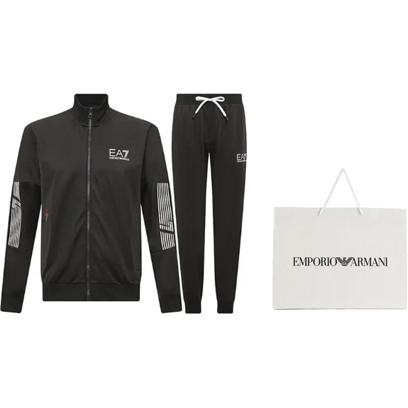 Purchase エンポリオアルマーニ EA7 ブラック トラックスーツ - ジッパージャケット＆ドローストリングパンツ 3RPV53-PJ08Z-1200