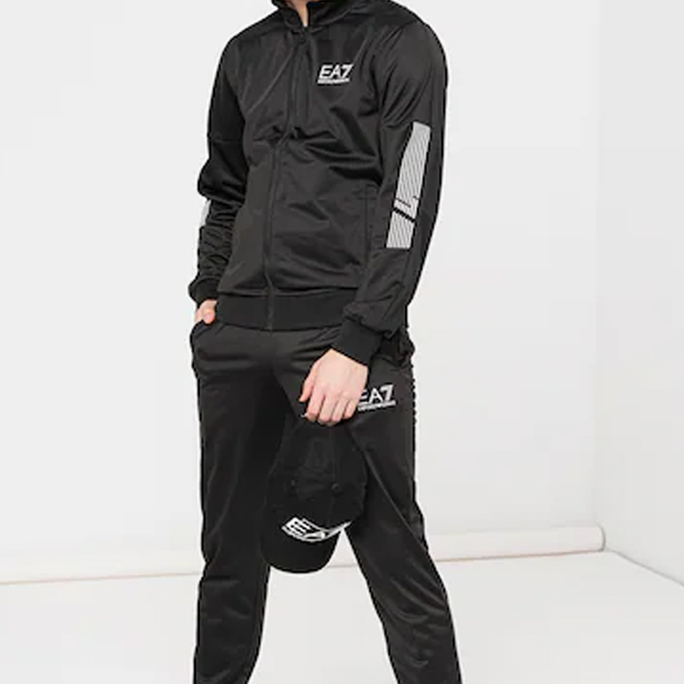 Details for エンポリオアルマーニ EA7 ブラック トラックスーツ - ジッパージャケット＆ドローストリングパンツ 3RPV53-PJ08Z-1200