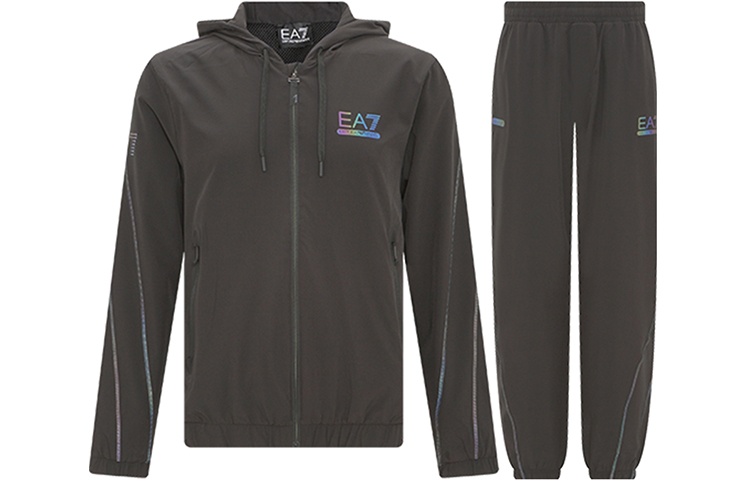 EMPORIO ARMANI EA7  Black Tracksuit Sportswear Set. 6LPV01-PN6TZ-1200