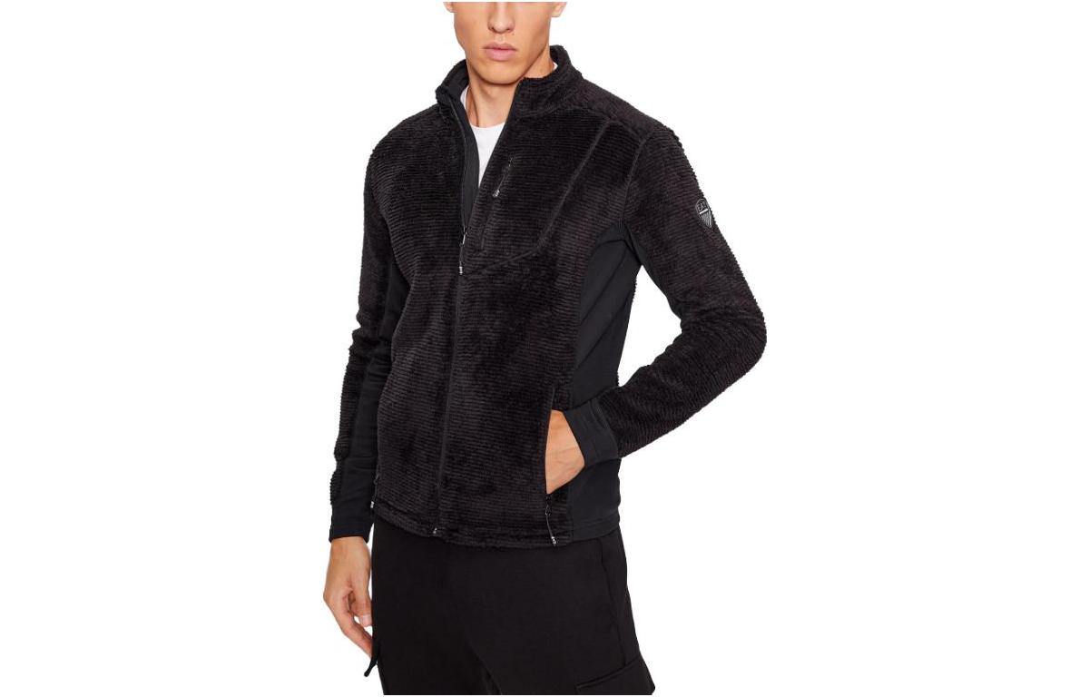 Order Sudadera Negra con Cremallera y Logo EA7 de Emporio Armani con Cuello Alto. 6RPMA4-PJSTZ-1200