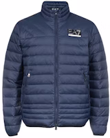 Emporio Armani EA7 Blue Down Jacket with Logo Print and Solid Design. 6KPB14-PNR4Z-1554 Emporio Armani EA7 Blue Down Jacket with Logo Print and Solid Design. 6KPB14-PNR4Z-1554