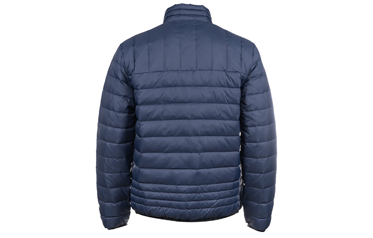 Lookbook Emporio Armani EA7  Blue Down Jacket with Logo Print and Solid Design. 6KPB14-PNR4Z-1554