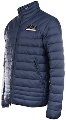 Emporio Armani EA7 Blue Down Jacket with Logo Print and Solid Design. 6KPB14-PNR4Z-1554 Shop Emporio Armani EA7 Blue Down Jacket with Logo Print and Solid Design. 6KPB14-PNR4Z-1554