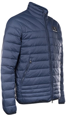 Emporio Armani EA7 Blue Down Jacket with Logo Print and Solid Design. 6KPB14-PNR4Z-1554 Purchase Emporio Armani EA7 Blue Down Jacket with Logo Print and Solid Design. 6KPB14-PNR4Z-1554