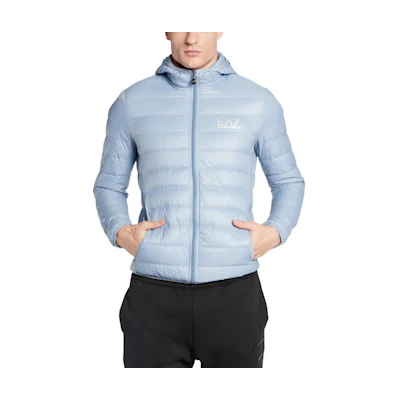 Emporio Armani EA7 Blue Hooded Puffer Jacket with Zipper. 8NPB02-PN29Z-1506