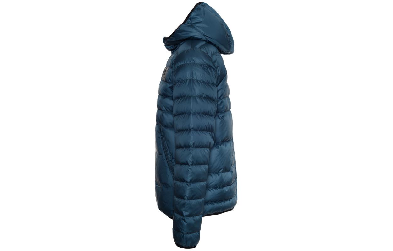 Shop Emporio Armani EA7 Jaket Puffer Bertudung Biru dengan Zip 6LPB16-PN5ZZ-1857