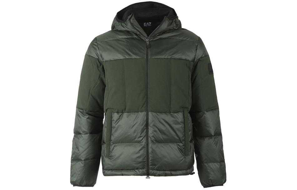 Emporio Armani EA7  Colorblock Hooded Down Jacket Army Green SS24 6RPB01-PNEOZ-1845