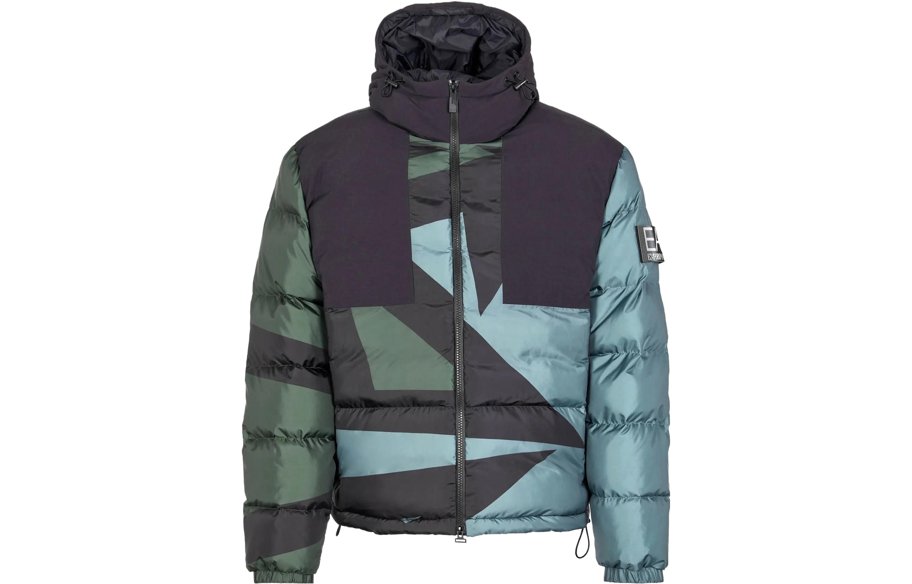 EMPORIO ARMANI EA7  Colorblock Hooded Zip Cotton Jacket Long Sleeve Casual 6RPB05-PN9FZ-2223