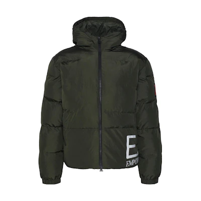 Emporio Armani EA7 Green Letter Print Slim Fit Zip Hoodie Jacket. 6RPB32-PNEFZ-1845