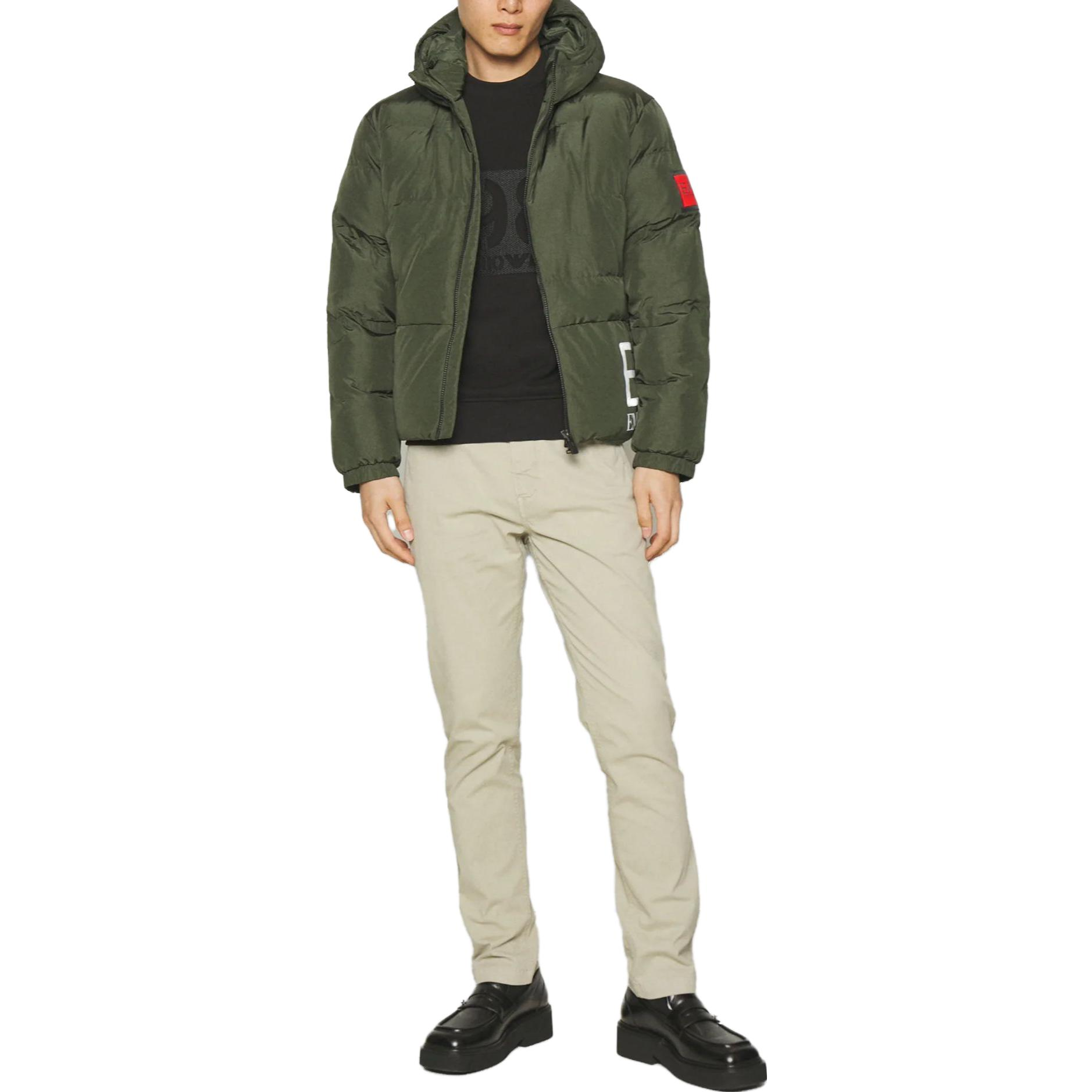 Lookbook Emporio Armani EA7 綠色印字修身拉鍊連帽外套夹克. 6RPB32-PNEFZ-1845