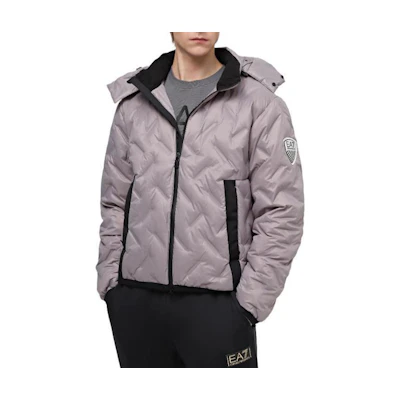 Emporio Armani EA7 Grey Hooded Casual Printed Jacket. 6RPB64-PN8MZ-1920