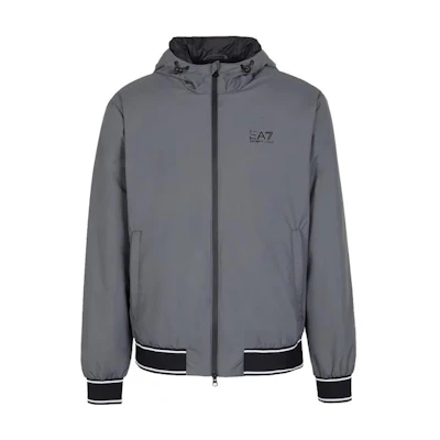 Emporio Armani EA7 Grey Logo Print Slim Fit Hoodie Jacket. 6RPB08-PN27Z-1977