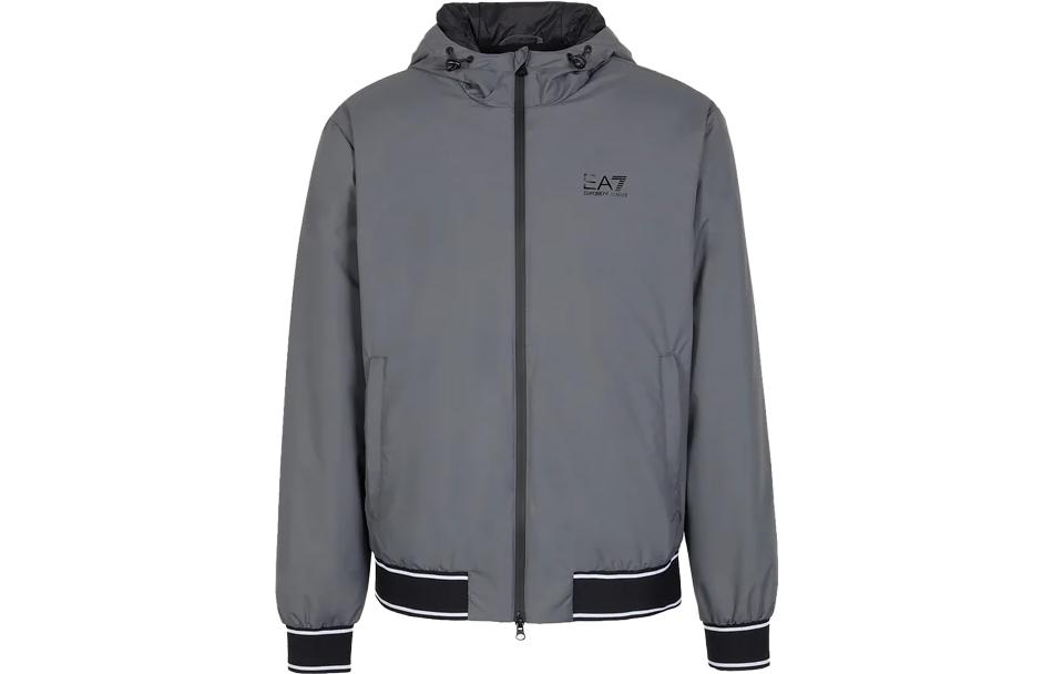 Order Emporio Armani EA7 灰色LOGO印花修身連帽外套。 6RPB08-PN27Z-1977