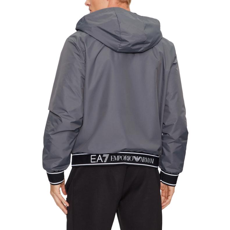 Details for Emporio Armani EA7 灰色LOGO印花修身連帽外套。 6RPB08-PN27Z-1977