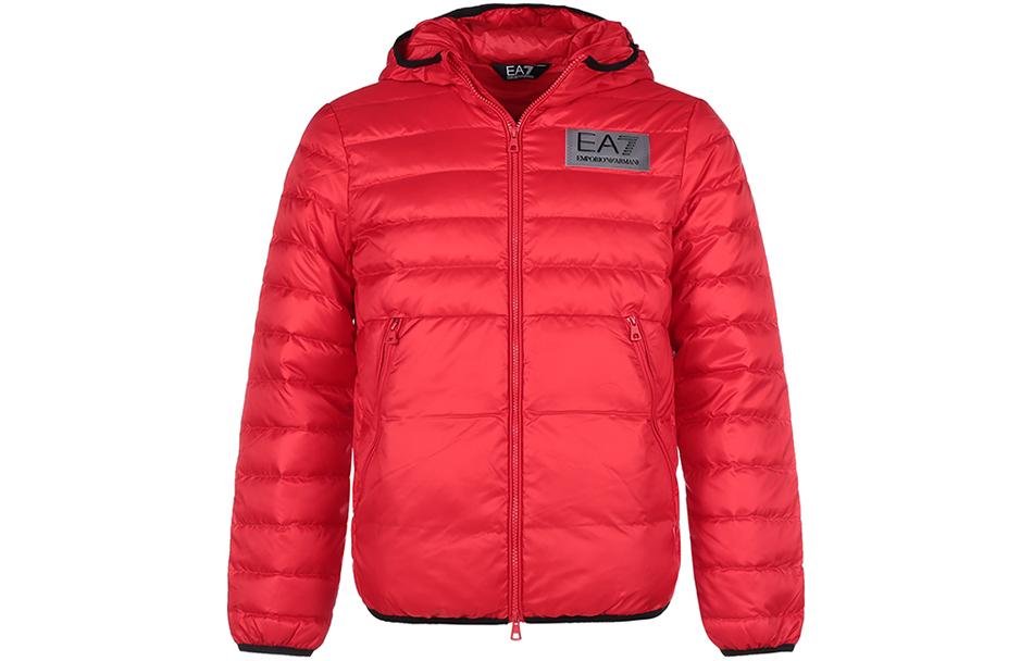 Emporio Armani EA7  Lightweight Down Jacket Red with Logo Patch Hooded Design 6LPB16-PN5ZZ-1451 圖 2