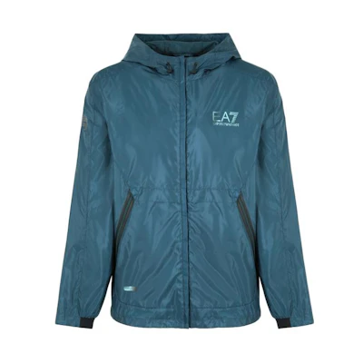 EMPORIO ARMANI EA7 Logo Print Hooded Jacket Dark Green. 3DPB03-PNFHZ-1821