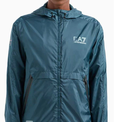 EMPORIO ARMANI EA7 标志印花连帽夹克 深绿色. 3DPB03-PNFHZ-1821 Details for EMPORIO ARMANI EA7 标志印花连帽夹克 深绿色. 3DPB03-PNFHZ-1821