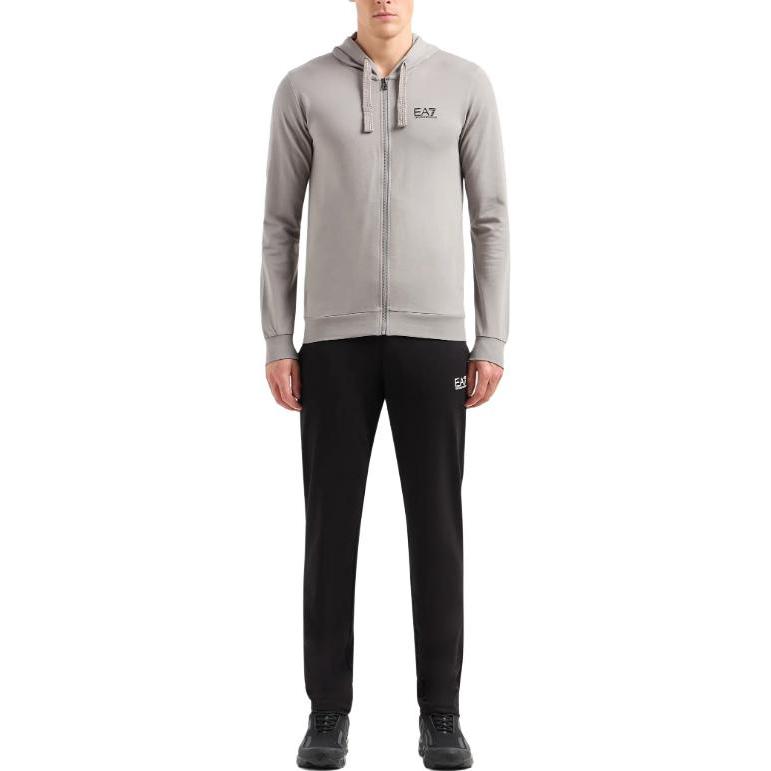 Shop EMPORIO ARMANI EA7 徽標印花連帽拉鍊運動套裝 8NPV50-PJ05Z-29CE