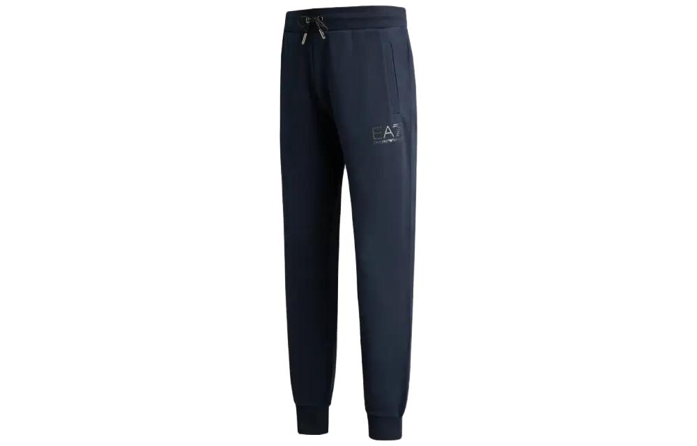Shop EMPORIO ARMANI EA7  Logo Print Jogger Pants Navy Blue Casualwear. 6LPP78-PJARZ-1554