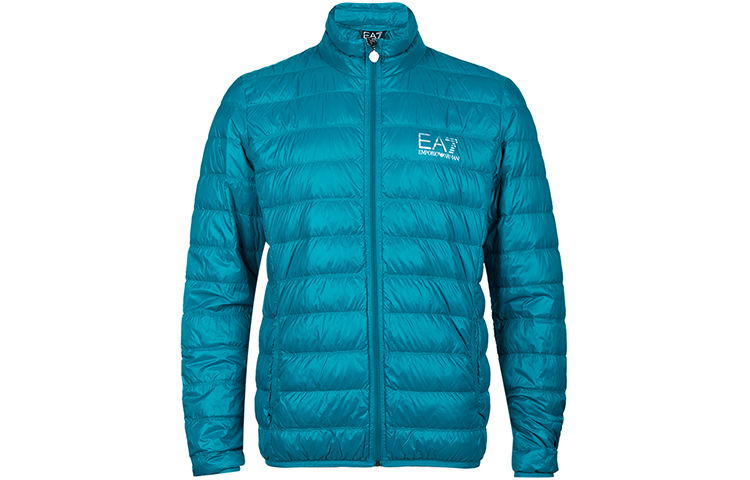 EMPORIO ARMANI EA7  Logo Print Long Sleeve Down Jacket Blue-Green. 8NPB01-PN29Z-1572