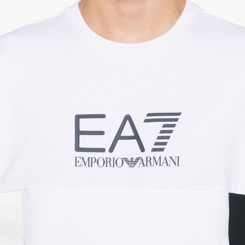 Details for エンポリオアルマーニ EA7 ロゴプリント ルーズフィット クルーネックスウェット 白 3DPM14-PJLIZ-1100