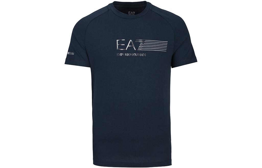 Buy Emporio Armani EA7  Logo Print Navy Crewneck Short Sleeve Tee SS23 3RPT22-PJMAZ-1554