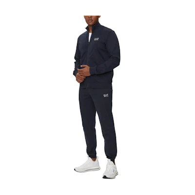 Emporio Armani EA7 Logo Print Track Suit Navy Blue - Zip Top & Jogger Set. 8NPV60-PJVRZ-0562