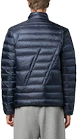 Shop Emporio Armani EA7 Navy Blue Logo Puffer Jacket with Half-zip. 6RPB14-PN5ZZ-1554