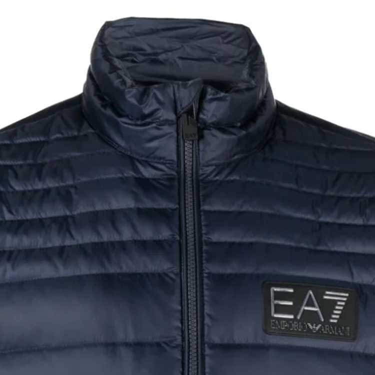 Sizing Emporio Armani EA7 Jaket Puffer Biru Navy Logo dengan Resleting Setengah. 6RPB14-PN5ZZ-1554