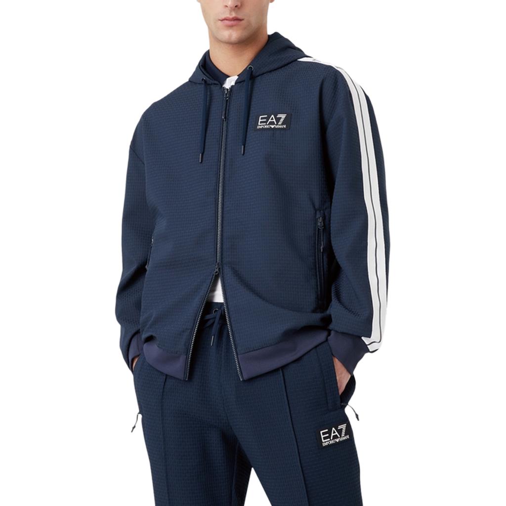 EMPORIO ARMANI EA7  Navy Zip-Up Hoodie with Letter Print SS23. 3RPM67-PN6ZZ-1554 圖 4