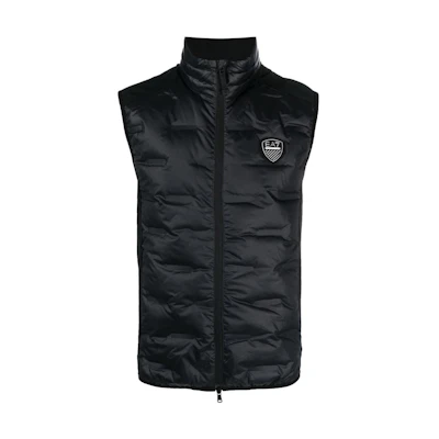 EMPORIO ARMANI EA7 Quilted Logo Vest Black Casual Wear. 6RPQ06-PNCLZ-1200