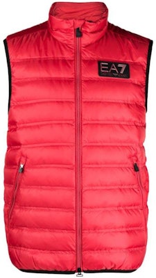 Emporio Armani EA7 Red Loose-Fit Zip Letter Print Vest. 6RPQ02P-N5ZZ1-462 Buy Emporio Armani EA7 Red Loose-Fit Zip Letter Print Vest. 6RPQ02P-N5ZZ1-462