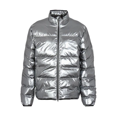 Emporio Armani EA7 Silver Logo Print Zip-Up Long Sleeve Cotton Jacket. 6RPB02-PN3VZ-1988