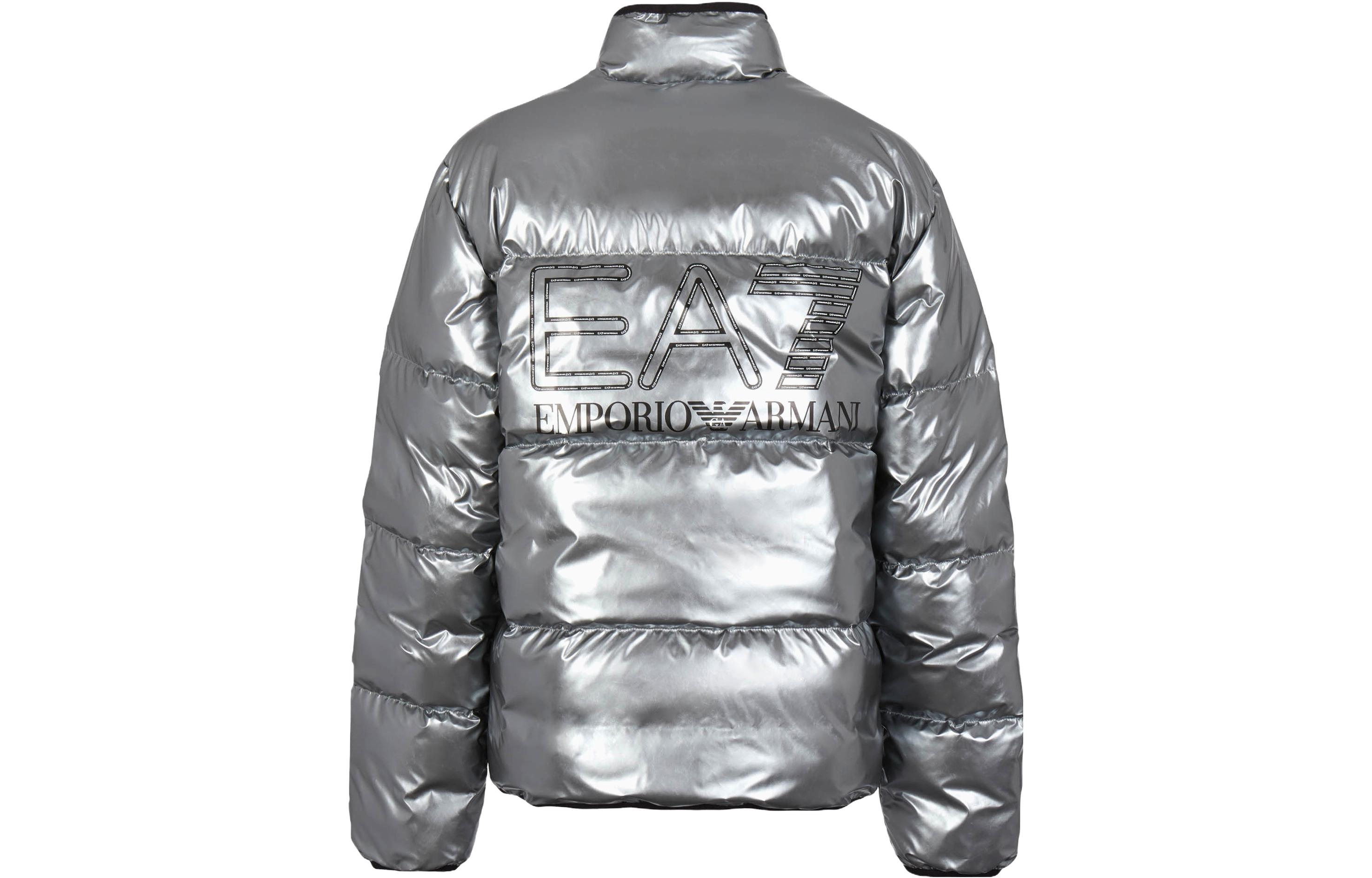 Lookbook Emporio Armani EA7 银色标志印花长袖棉质拉链外套. 6RPB02-PN3VZ-1988