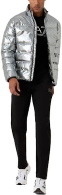 Emporio Armani EA7 银色标志印花长袖棉质拉链外套. 6RPB02-PN3VZ-1988 Purchase Emporio Armani EA7 银色标志印花长袖棉质拉链外套. 6RPB02-PN3VZ-1988