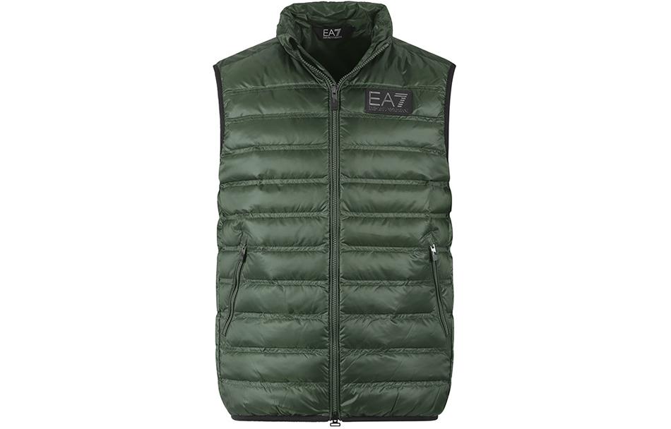 Order EMPORIO ARMANI EA7 无袖羽绒马甲 军绿色 SS24 标志印花 6RPQ02-PN5ZZ-1845