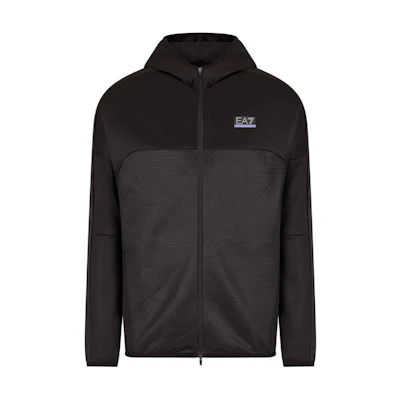 Emporio Armani EA7 Slim-Fit Hoodie Deep Brown with Logo Print FW24. 6DPM70-PJJHZ-2703