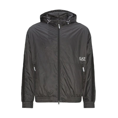 Emporio Armani EA7 Slim-Fit Zip Hoodie Jacket Black 3DPB16-PN5ZZ-0200