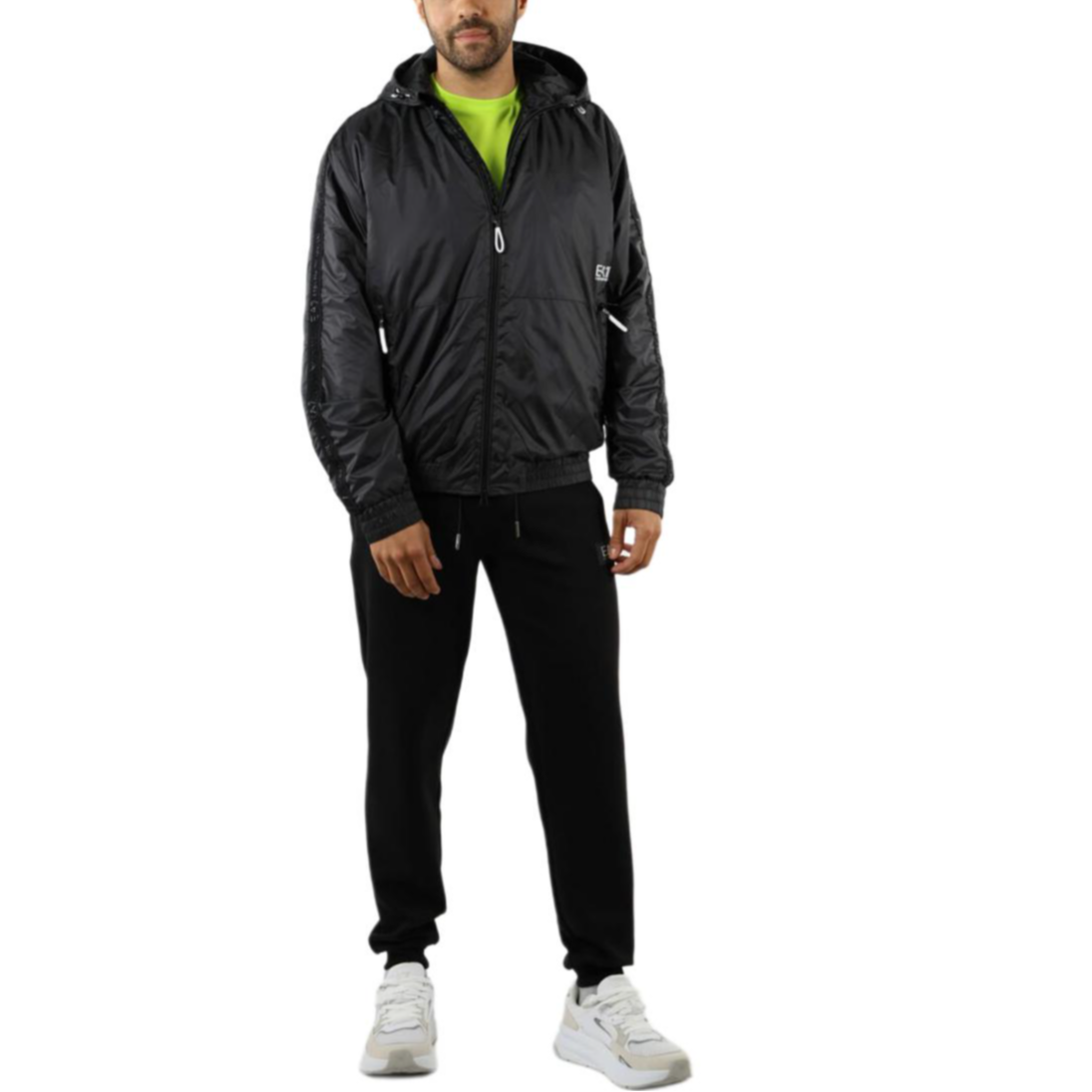 Purchase Emporio Armani EA7 Slim-Fit Zip Hoodie Jaket Hitam 3DPB16-PN5ZZ-0200