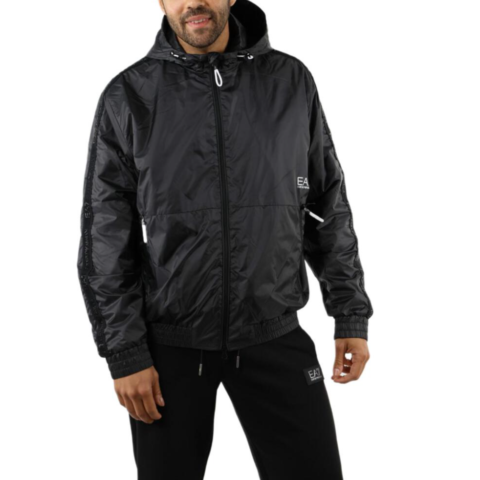 Sizing Emporio Armani EA7 Slim-Fit Zip Hoodie Jaket Hitam 3DPB16-PN5ZZ-0200