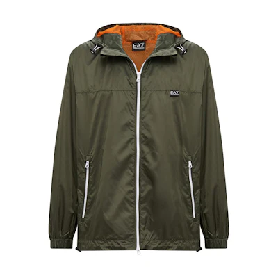 EMPORIO ARMANI EA7 Slim Fit Hoodie Jacket with Back Logo Army Green 3DPB17-PN5ZZ-1846