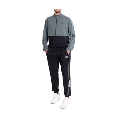 EMPORIO ARMANI EA7 Striped Print Colorblock Tracksuit Set. 6RPV53-PJ16Z-28BK