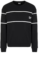 Emporio Armani EA7 Striped Print Crewneck Sweatshirt Black FW24. 6DPM80-PJTKZ-1200 Emporio Armani EA7 Striped Print Crewneck Sweatshirt Black FW24. 6DPM80-PJTKZ-1200