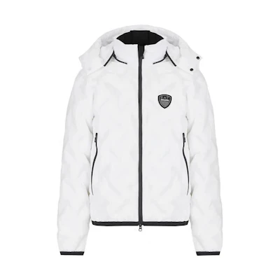 EMPORIO ARMANI EA7 White Logo Zip-Up Hoodie Long Sleeve Cotton Jacket 6LPB64-PN8MZ-1100