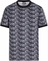 Emporio Armani EA7 All-Over Logo Black Crewneck T-Shirt . 7M000208-AF12874-UC001 Emporio Armani EA7 All-Over Logo Black Crewneck T-Shirt . 7M000208-AF12874-UC001